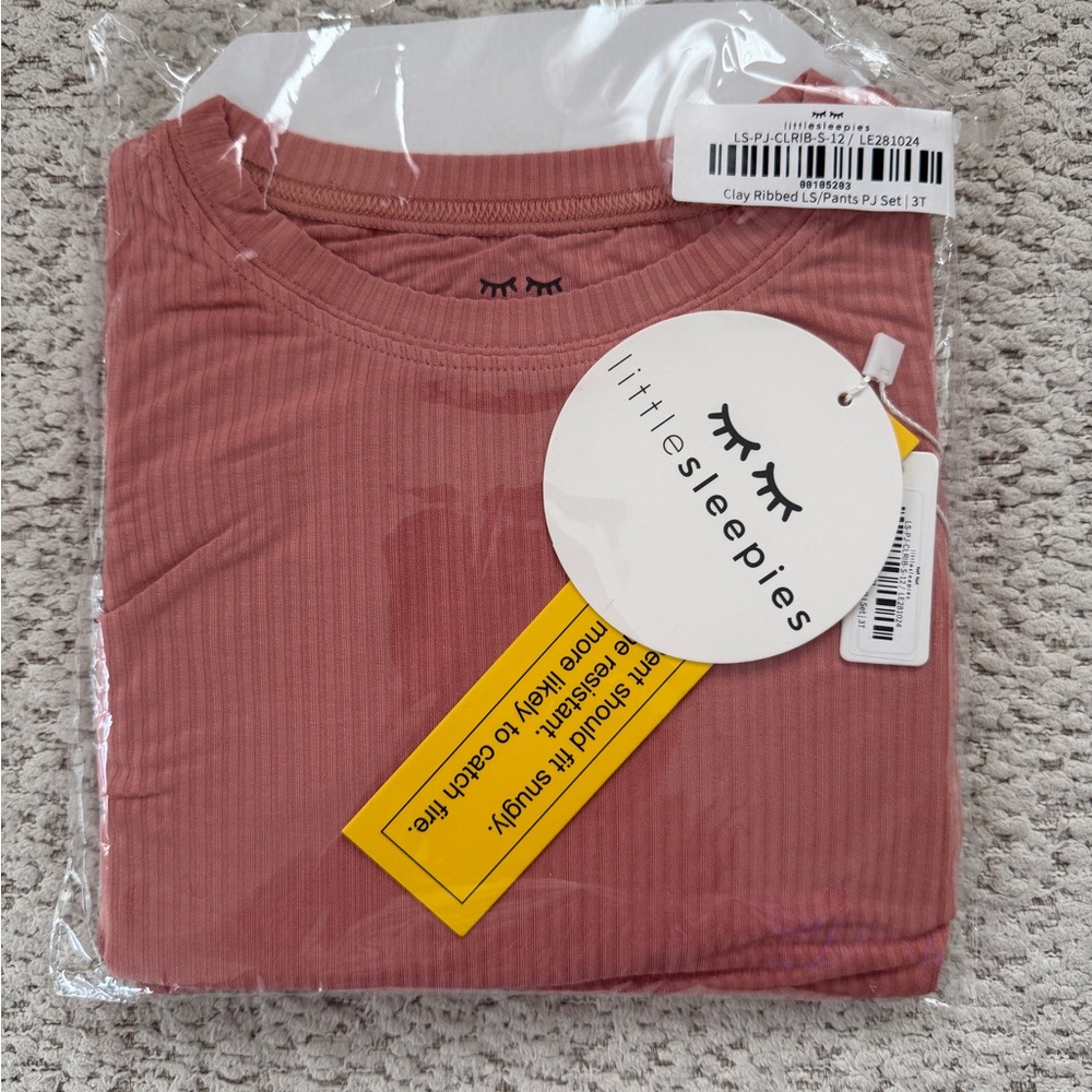 Little Sleepies Terracotta Ribbed Pajama Set